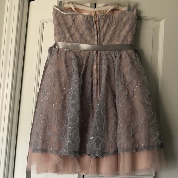 B. Smart gray blush tulle sequin formal mini 1 - Picture 5 of 6